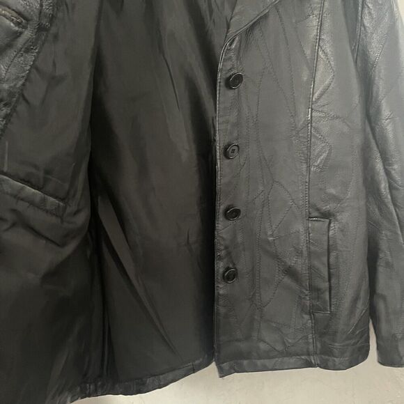 Vintage Jacket Size 2X Plus Patchwork Black Leather Y2K 90s Grunge Hippie - Picture 11 of 16